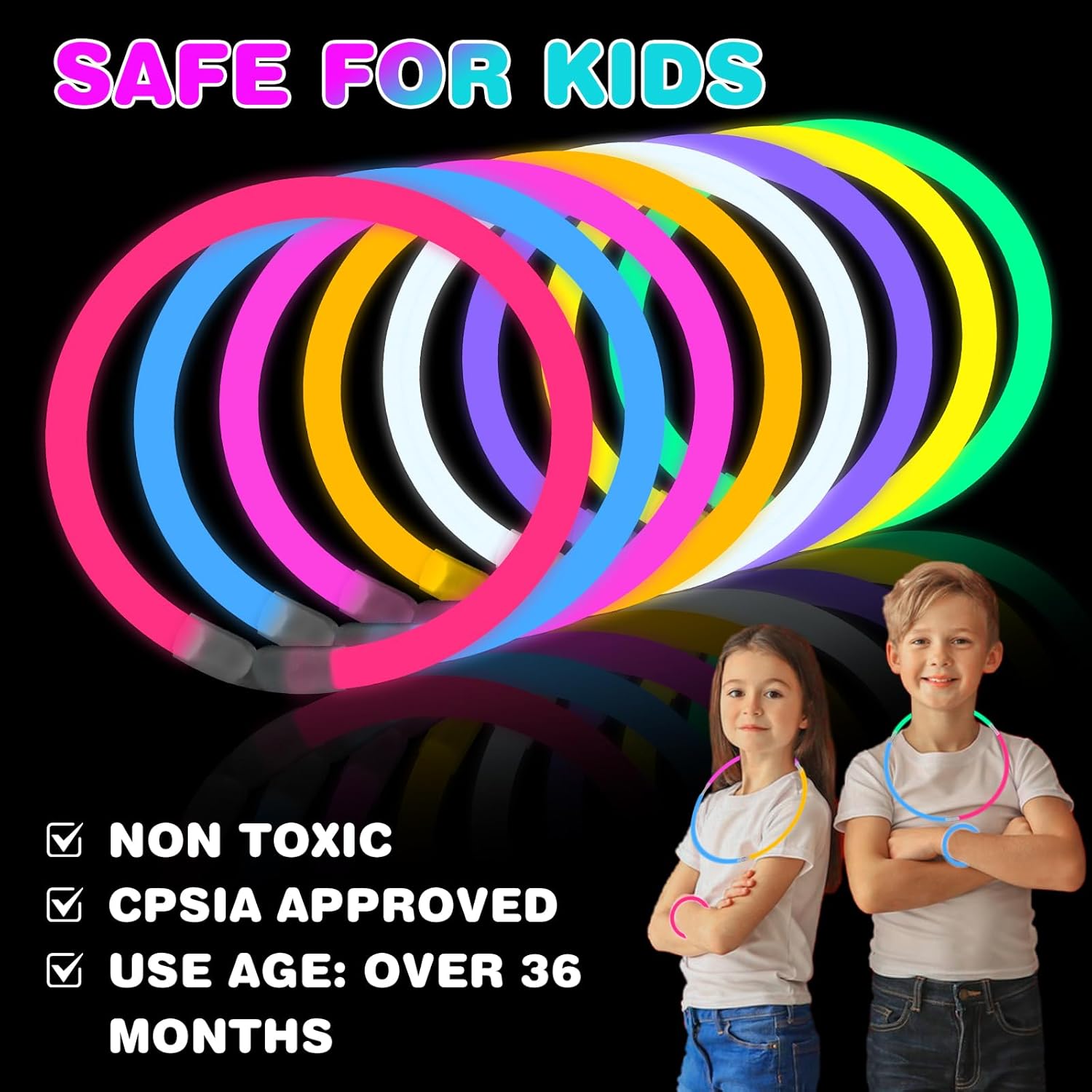 YixangDD 500 PCS Ultra Bright Glow Sticks Party Pack