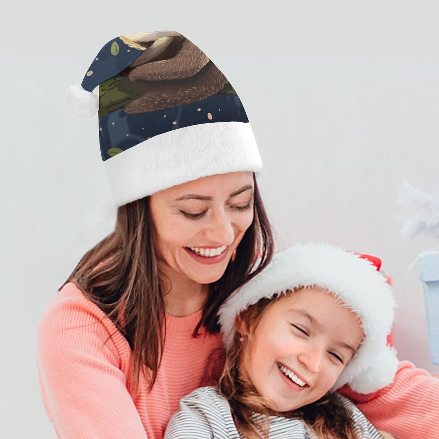 Santa Hat Sloth Lazy Christmas Party Headwear