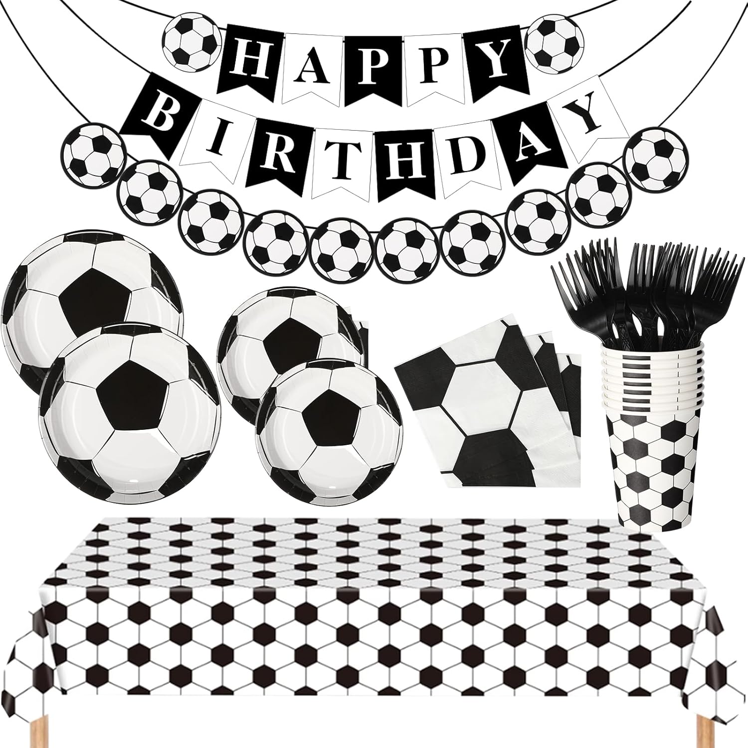 Soccer Birthday Party Decorations Set for 24 Guests