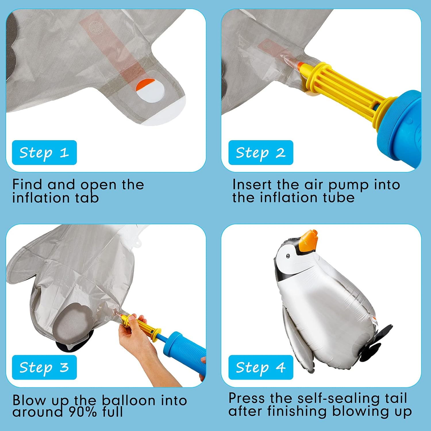 6 Piece Walking Penguin Foil Balloons for Party Decorations