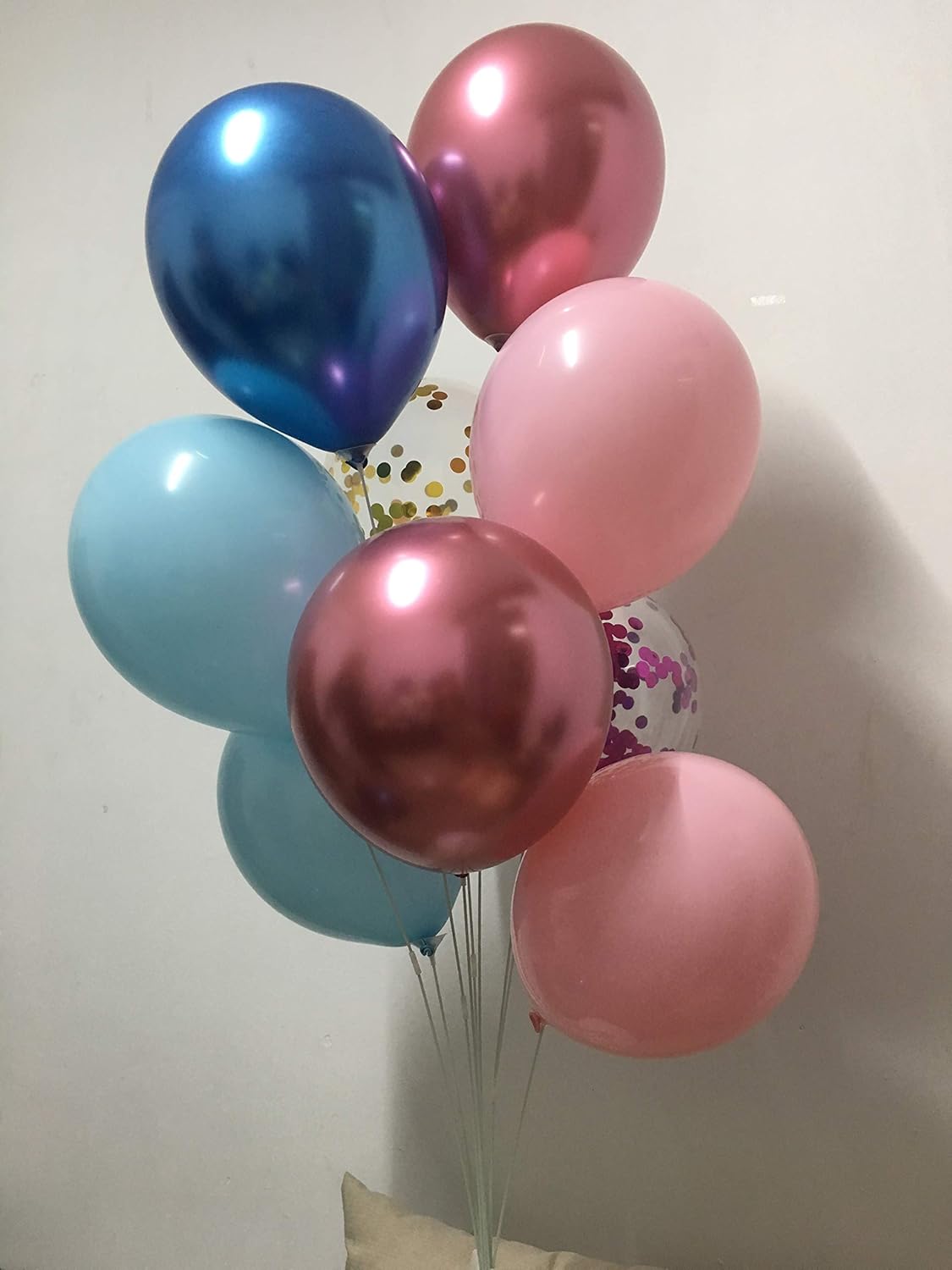 TSOTU Metallic Chrome Balloons Pink Blue 100packs
