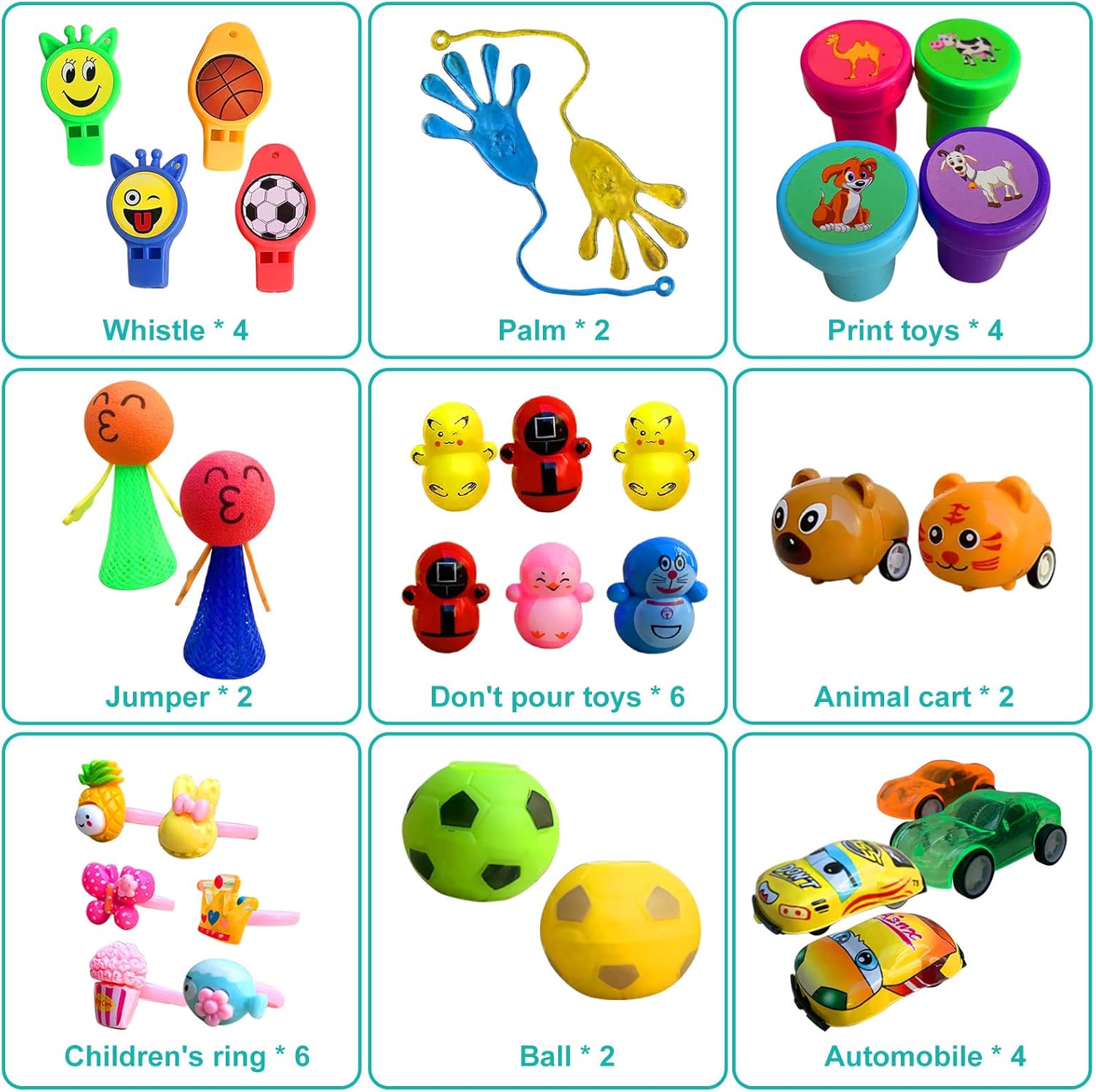 64 Piece Assorted Kids Party Favor Set