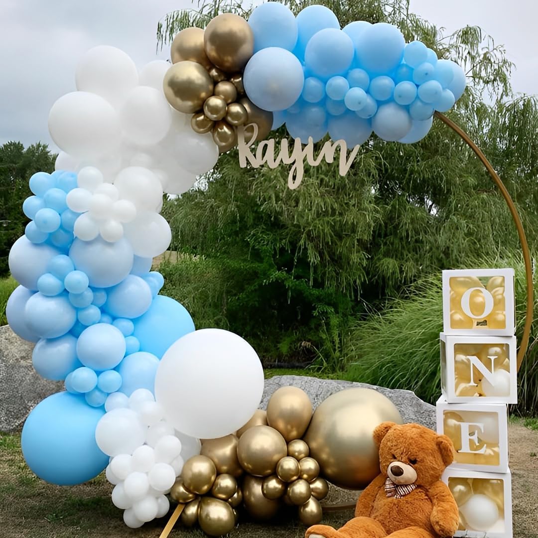 Blue and Gold Balloons 50pcs Party Decor Set