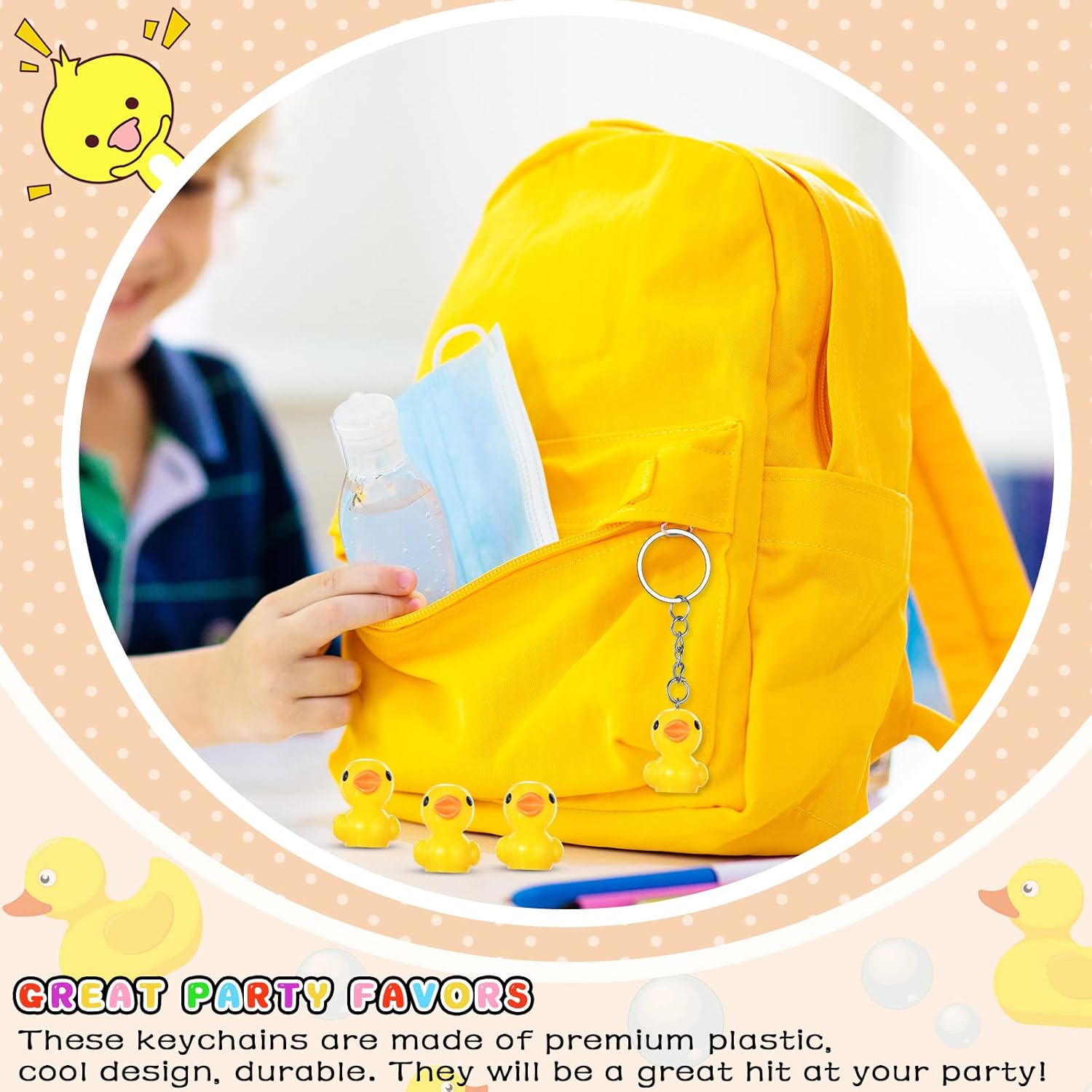 Yoande Plastic Duck Keychains 3D Small Pendant