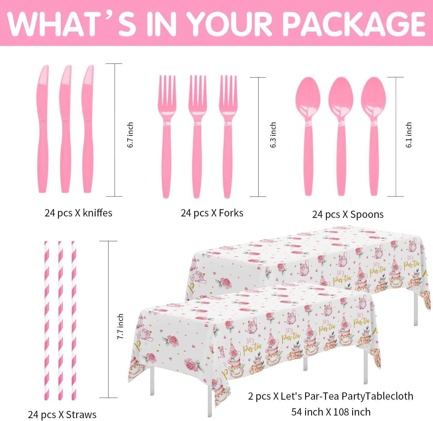 HIPVVILD Tea Party Tableware Set - Floral Garden Theme 24 Pieces