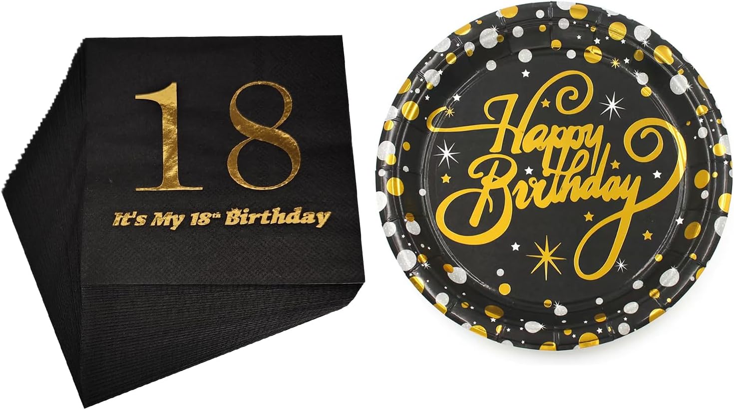 18th Birthday Decor Napkins and Plates Set