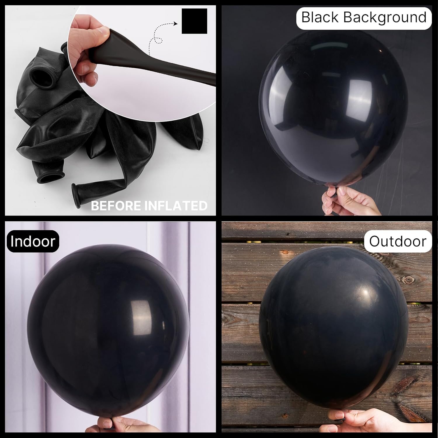 PartyWoo Black Balloons 142 PCS Arch Garland Kit