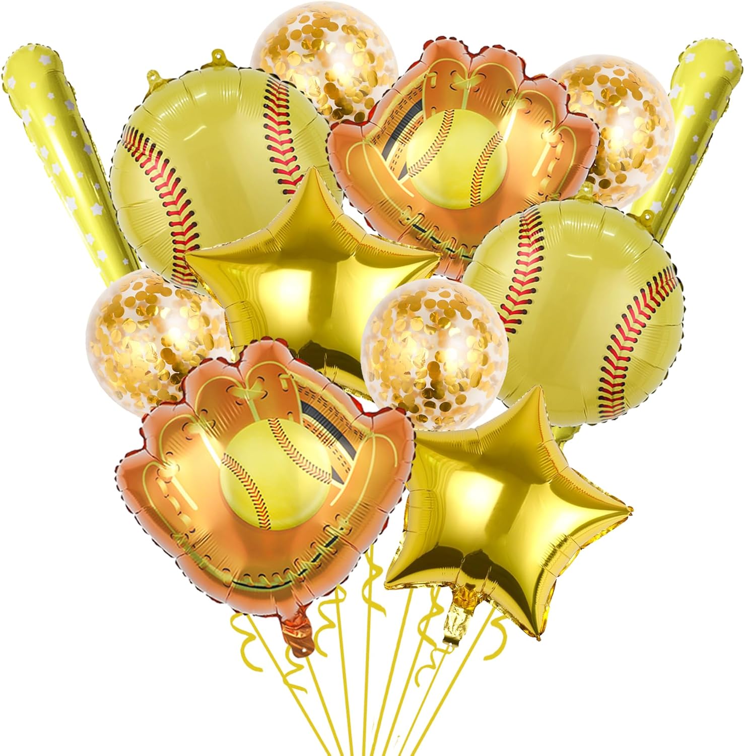 HEPAPATE Softball Themed Balloons Party Decor 12pcs Set