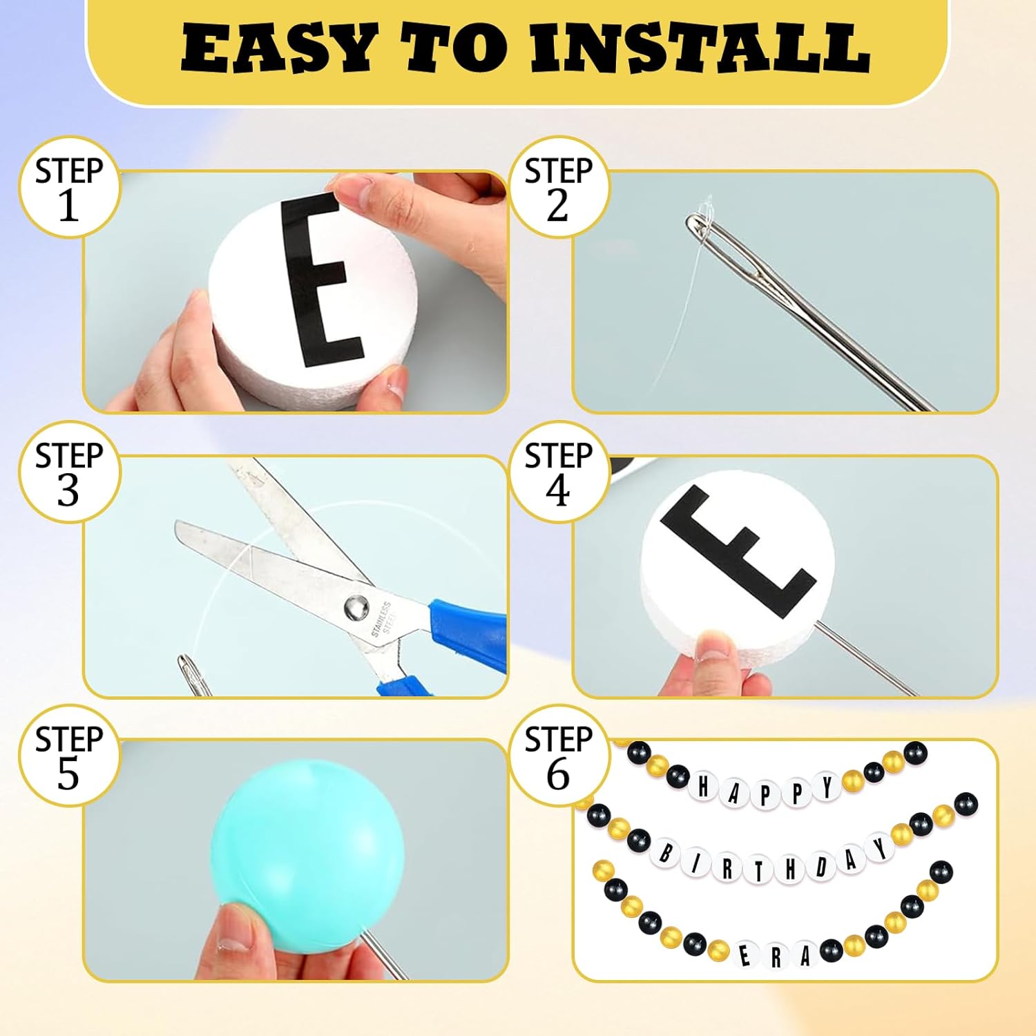 DIY Friendship Bracelet Birthday Banner Kit