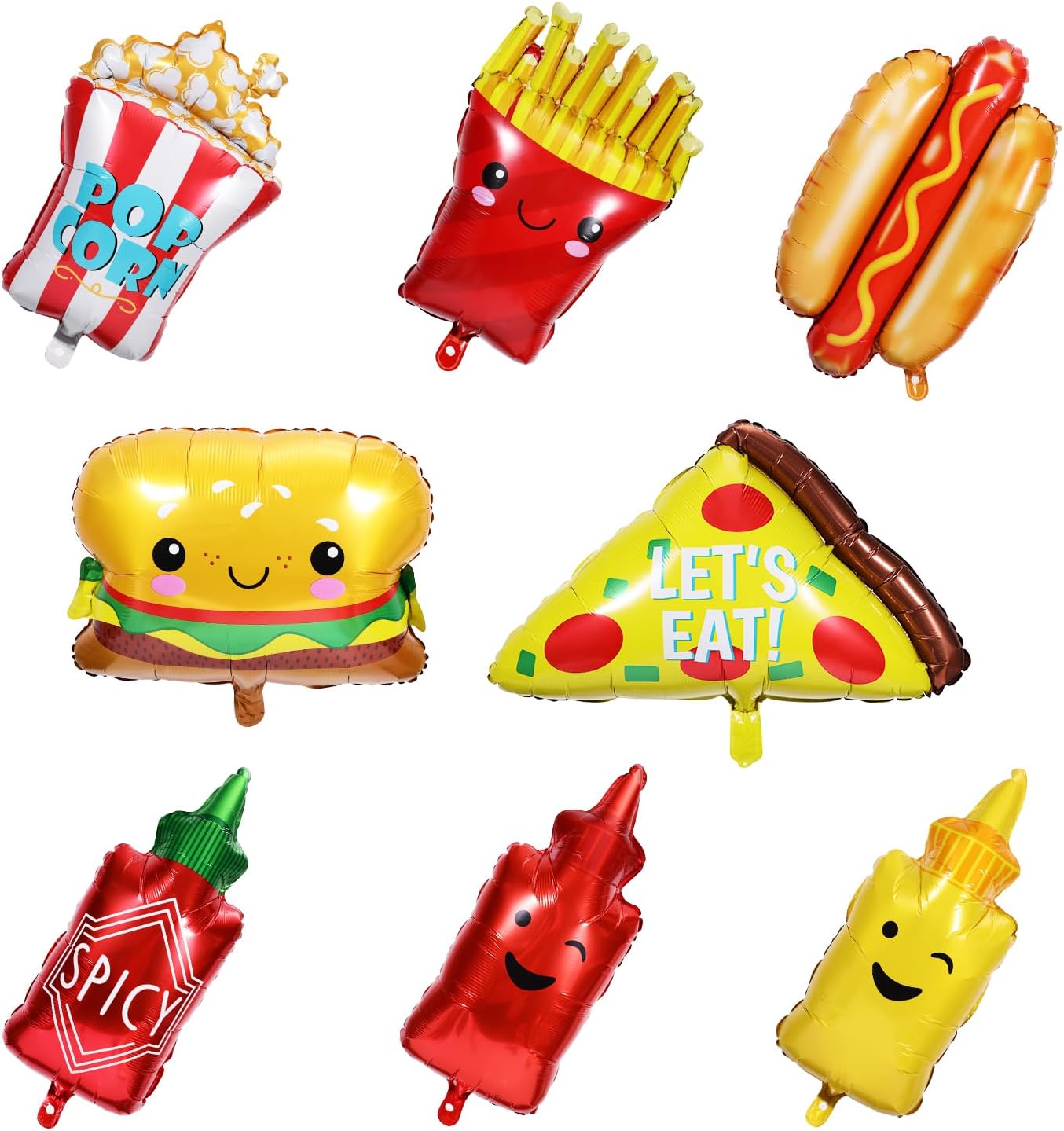 8pcs Food Themed Balloons for Parties and Birthdays