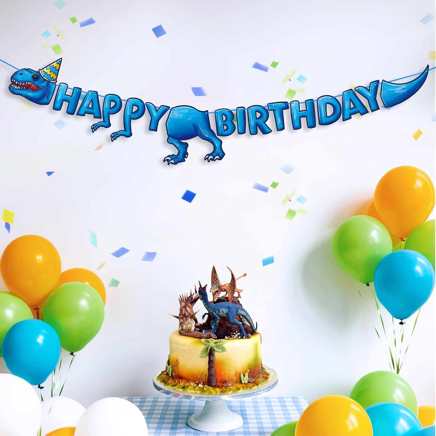 WERNNSAI Dinosaur Birthday Banner for Kids Party Decoration
