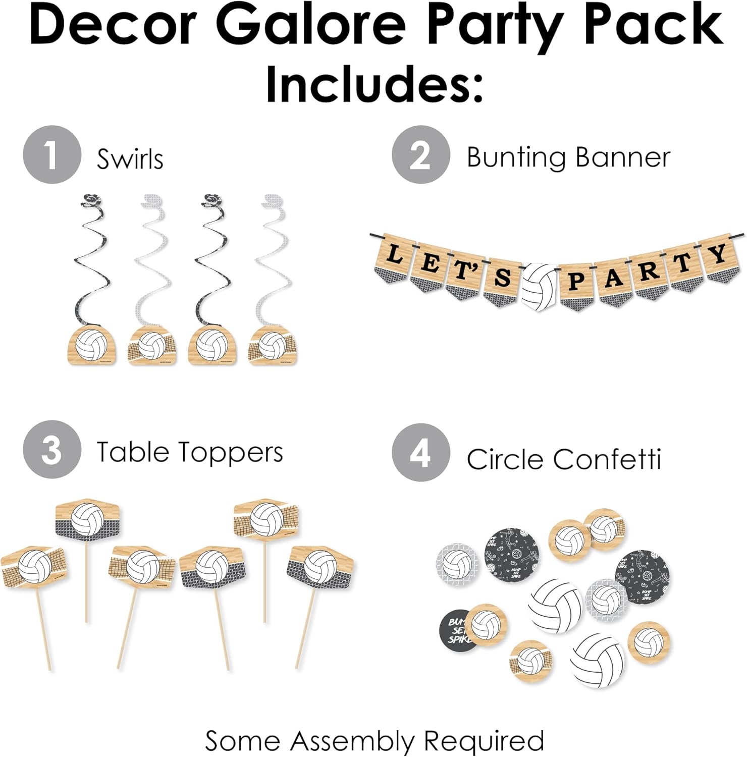 Big Dot of Happiness Volleyball Decor Kit 51 Pieces