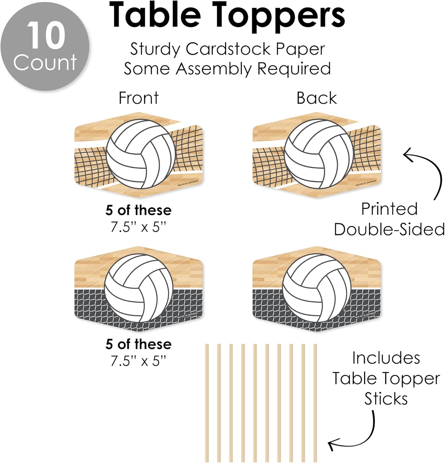 Big Dot of Happiness Volleyball Decor Kit 51 Pieces