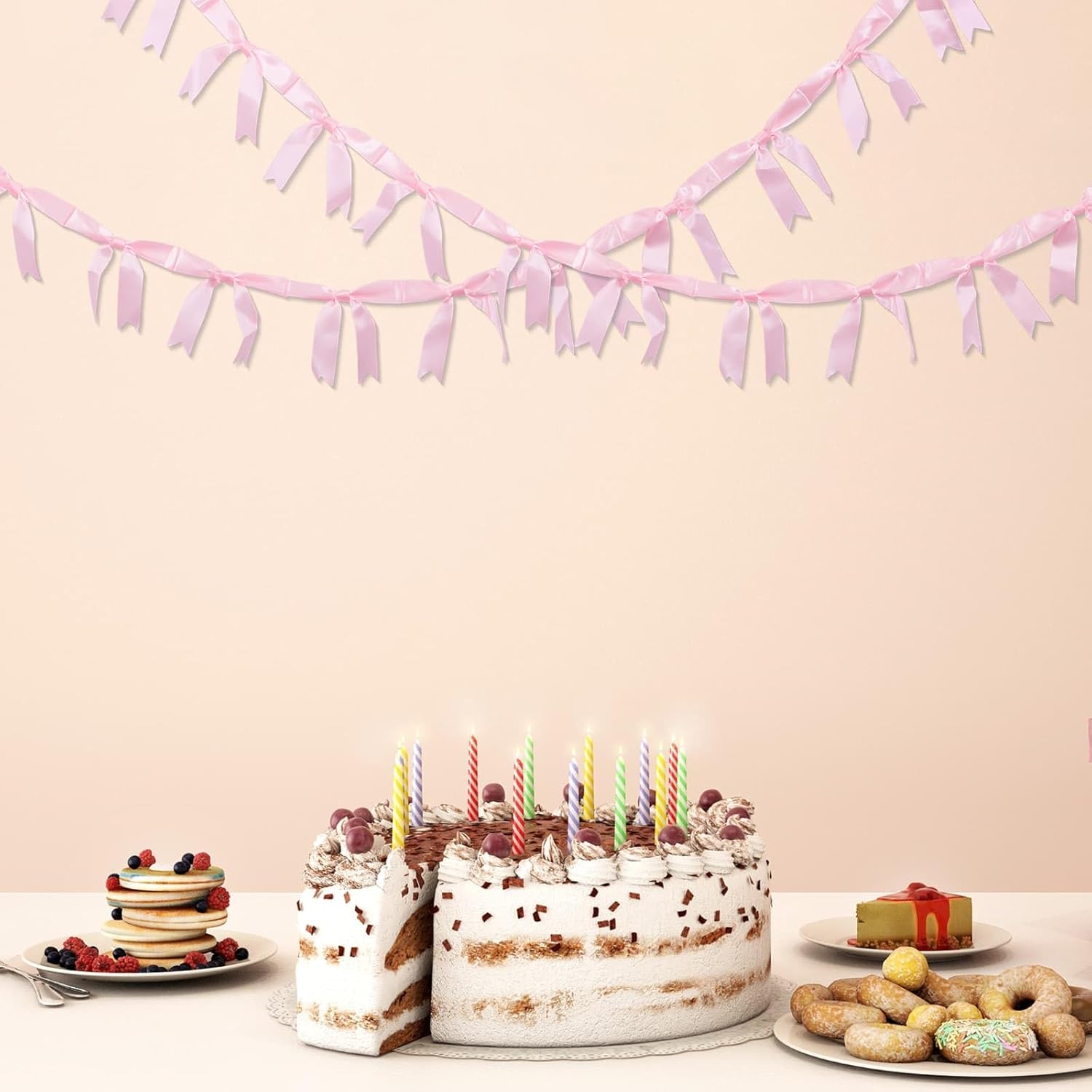 YKW 2 Pack Pink Ribbon Banners 8ft Each