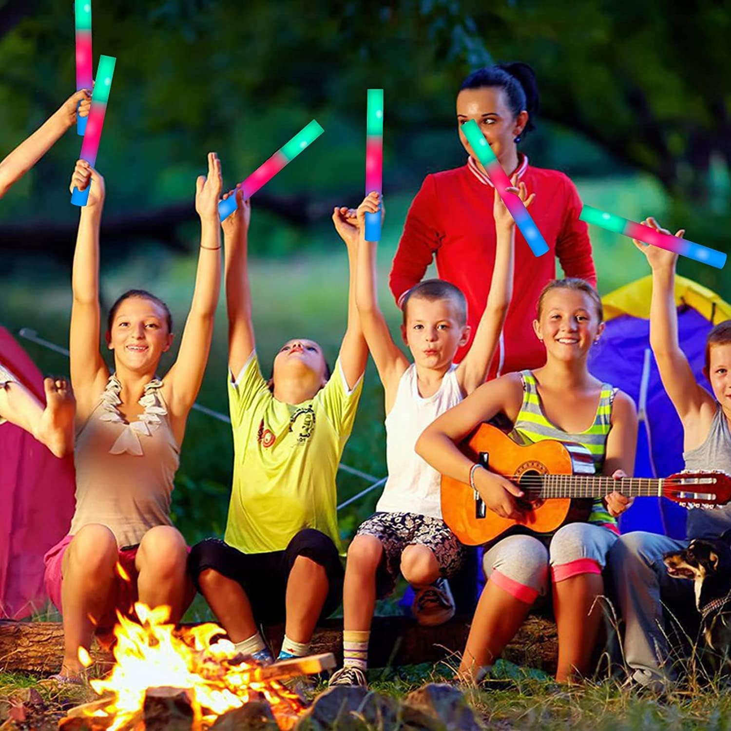 115 Pack LED Foam Glow Sticks with 3 Modes