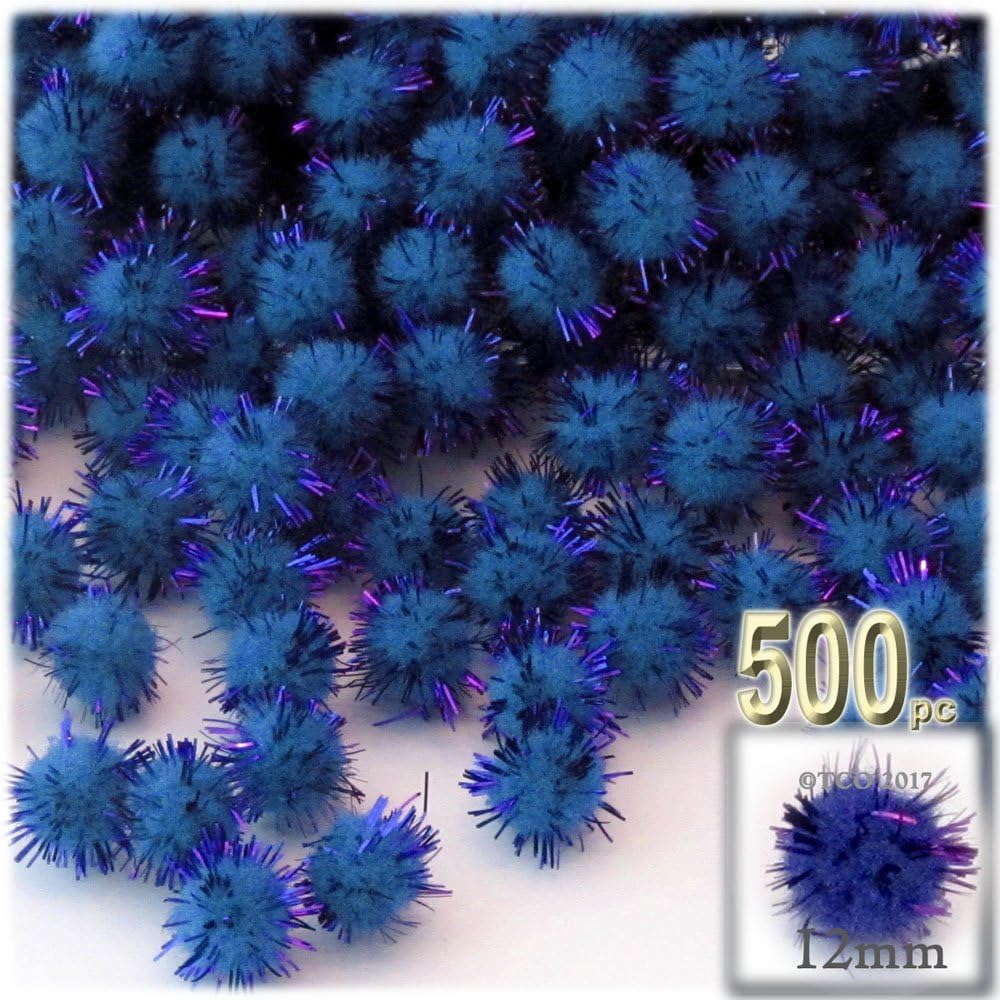 The Crafts Outlet Chenille Sparkly Pom Poms Orange 05 Inch 500 Pc