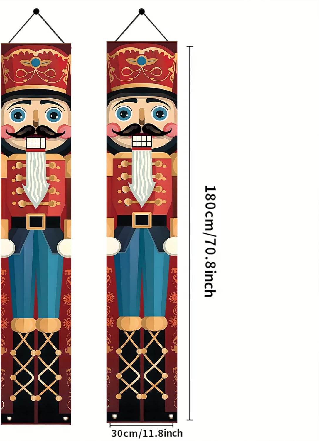 2PCS Christmas Nutcracker Banners for Front Porch