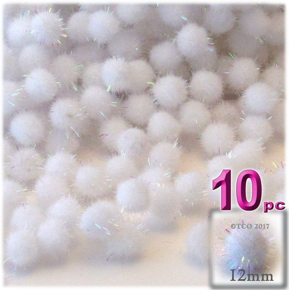 The Crafts Outlet Chenille Sparkly Pom Poms Purple Porcupine 10 Pack
