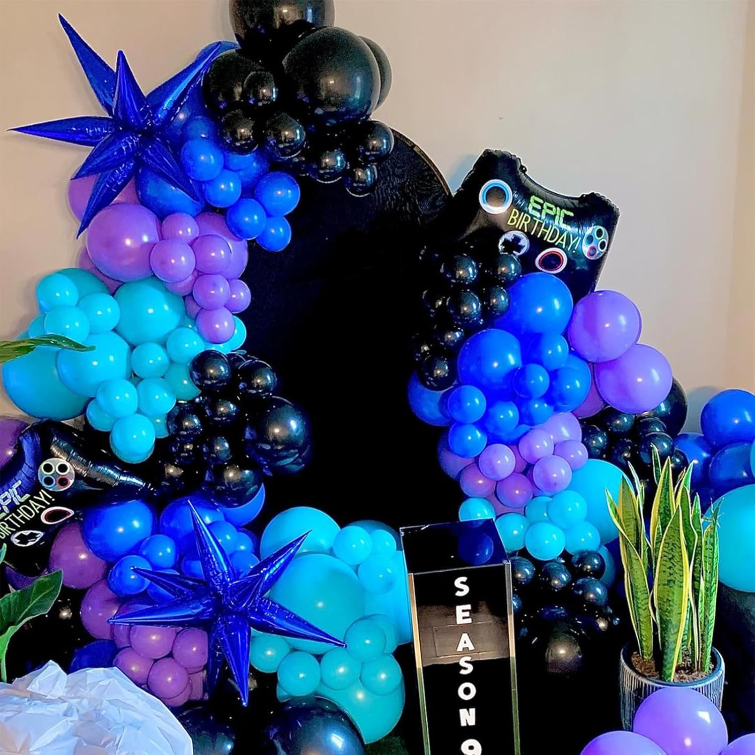 60pcs 12in Metallic Blue Purple Teal Balloons