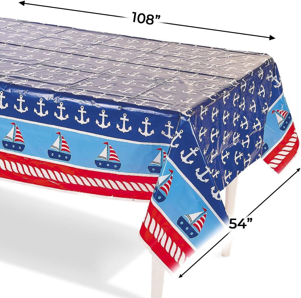 1ST Sailor Tablecover - Party Supplies - 1 Piece 1