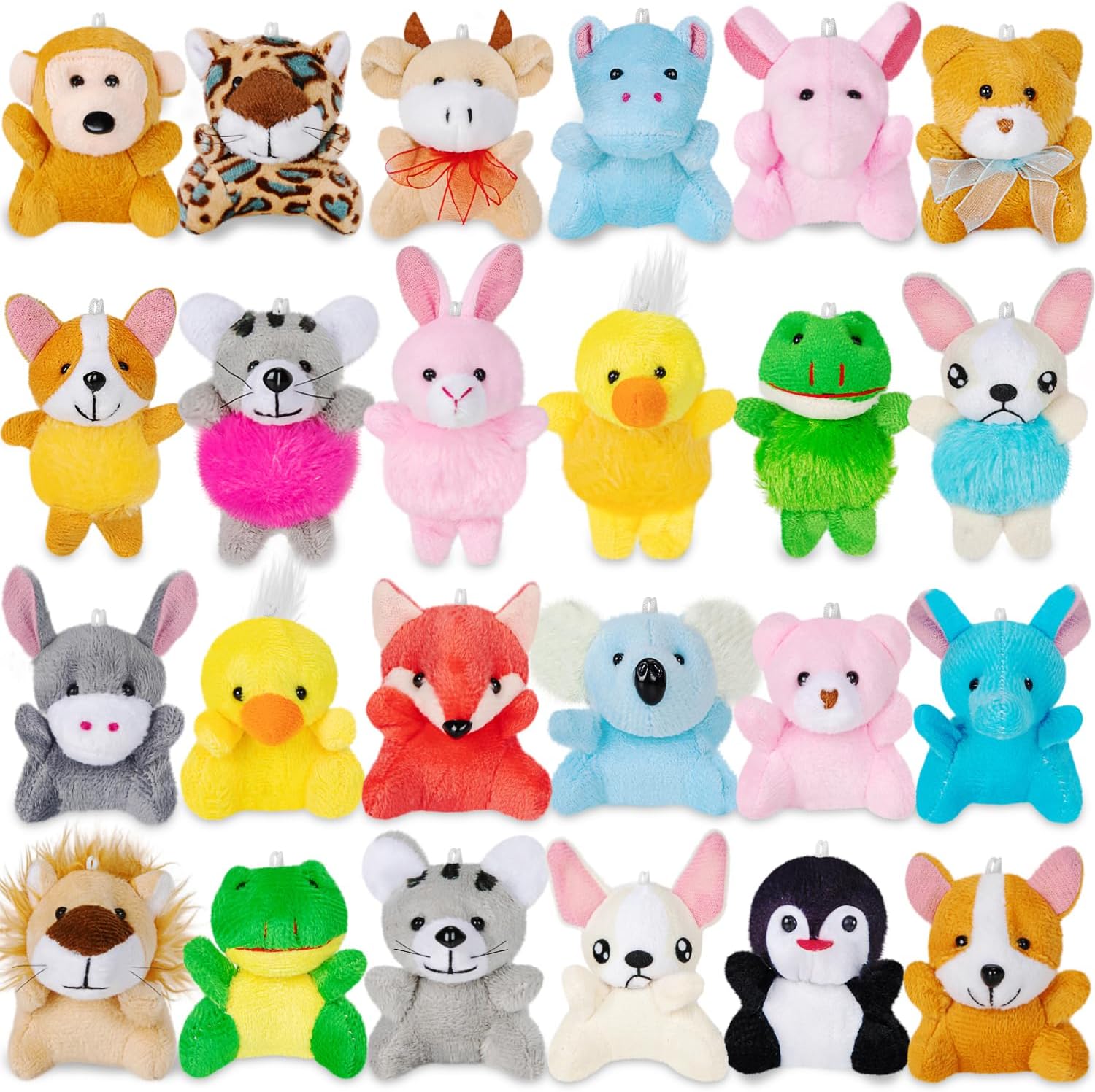 24 Pack Mini Stuffed Animals Bulk Party Favors