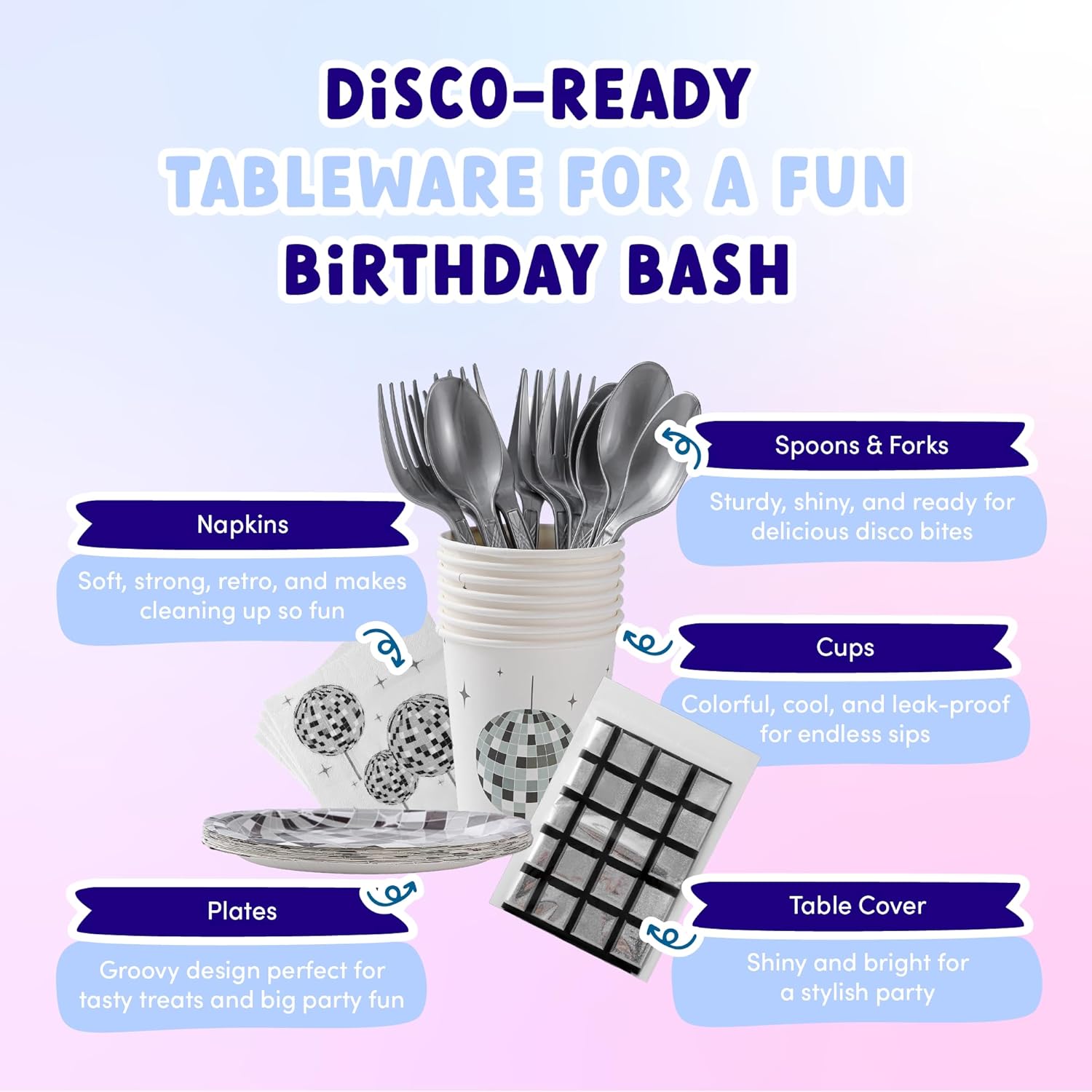 ecoZen Disco Birthday Decorations Set