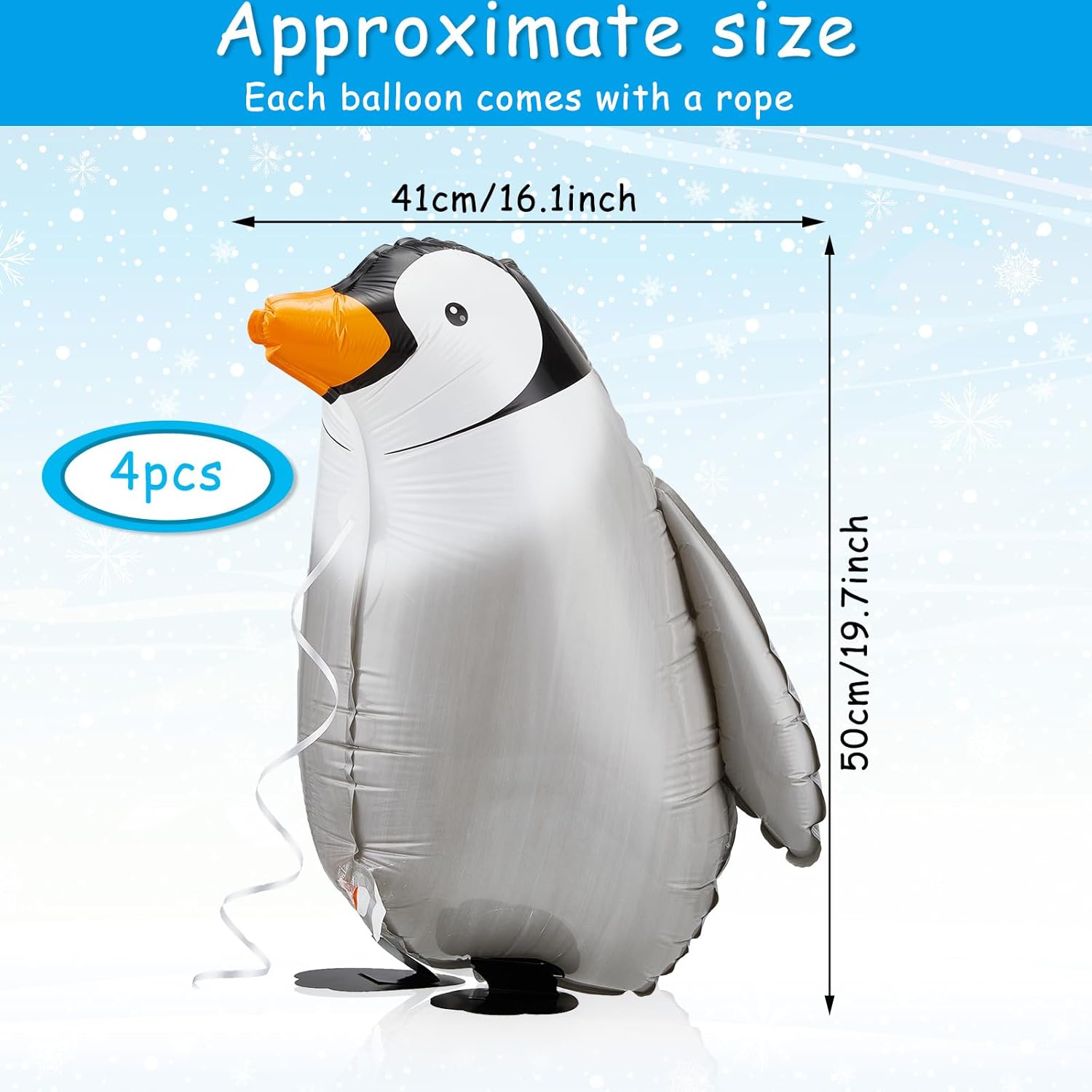 6 Piece Walking Penguin Foil Balloons for Party Decorations