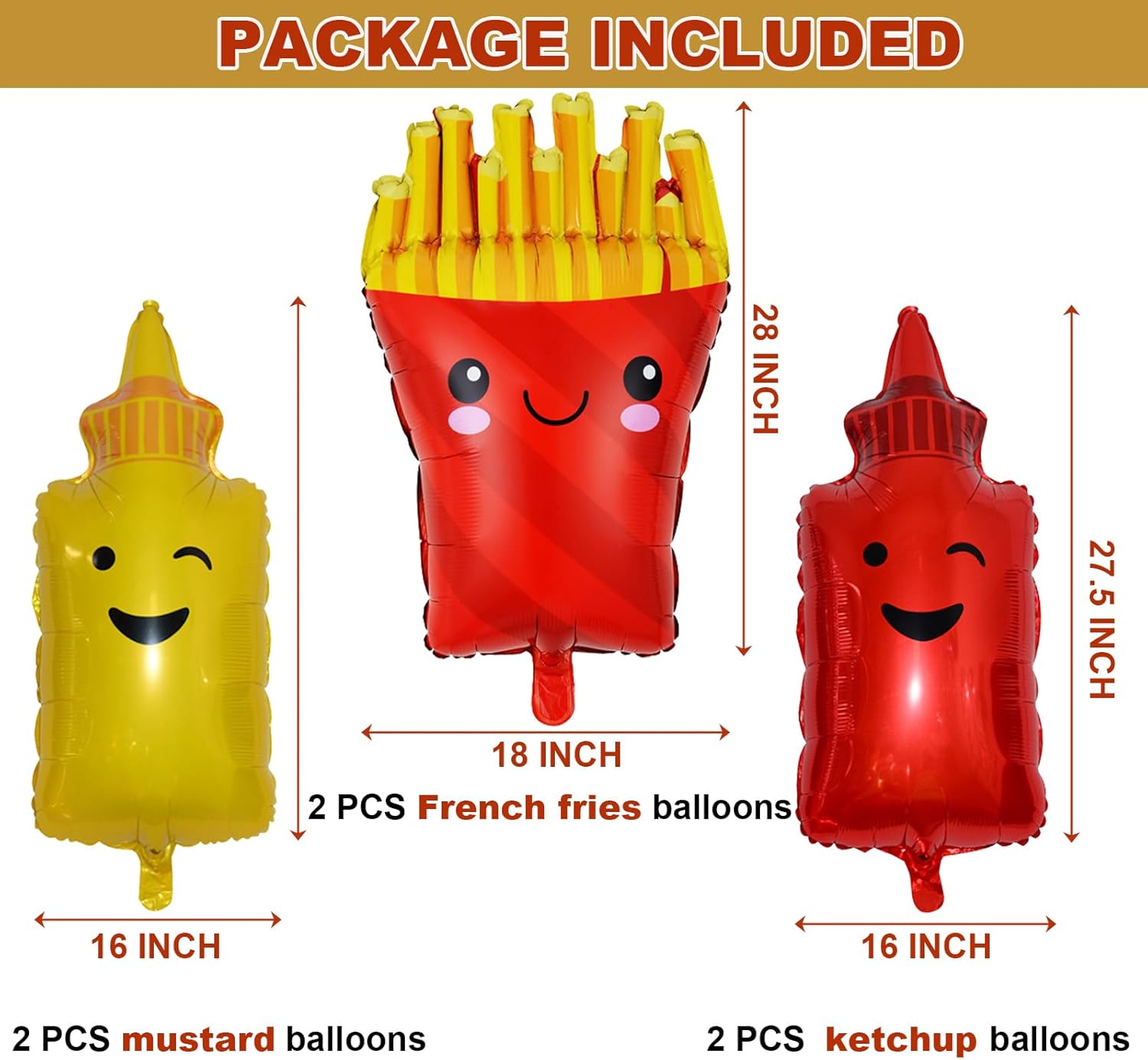 10Pcs Food Themed BBQ Balloons Party Decorations