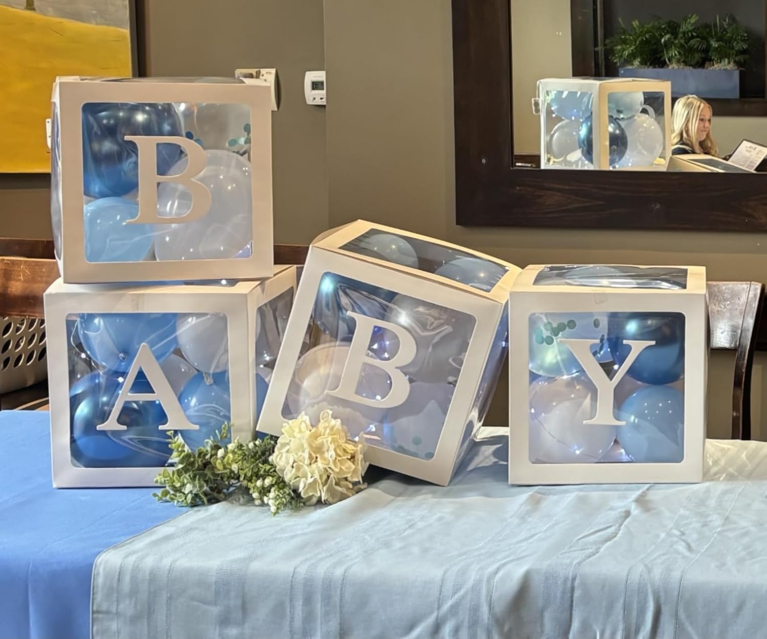 164PCS Blue Winnie Baby Shower Decorations Set