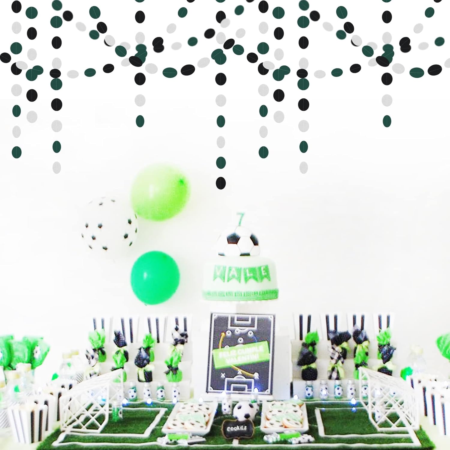 Black Green Silver Party Garland Streamers 52ft