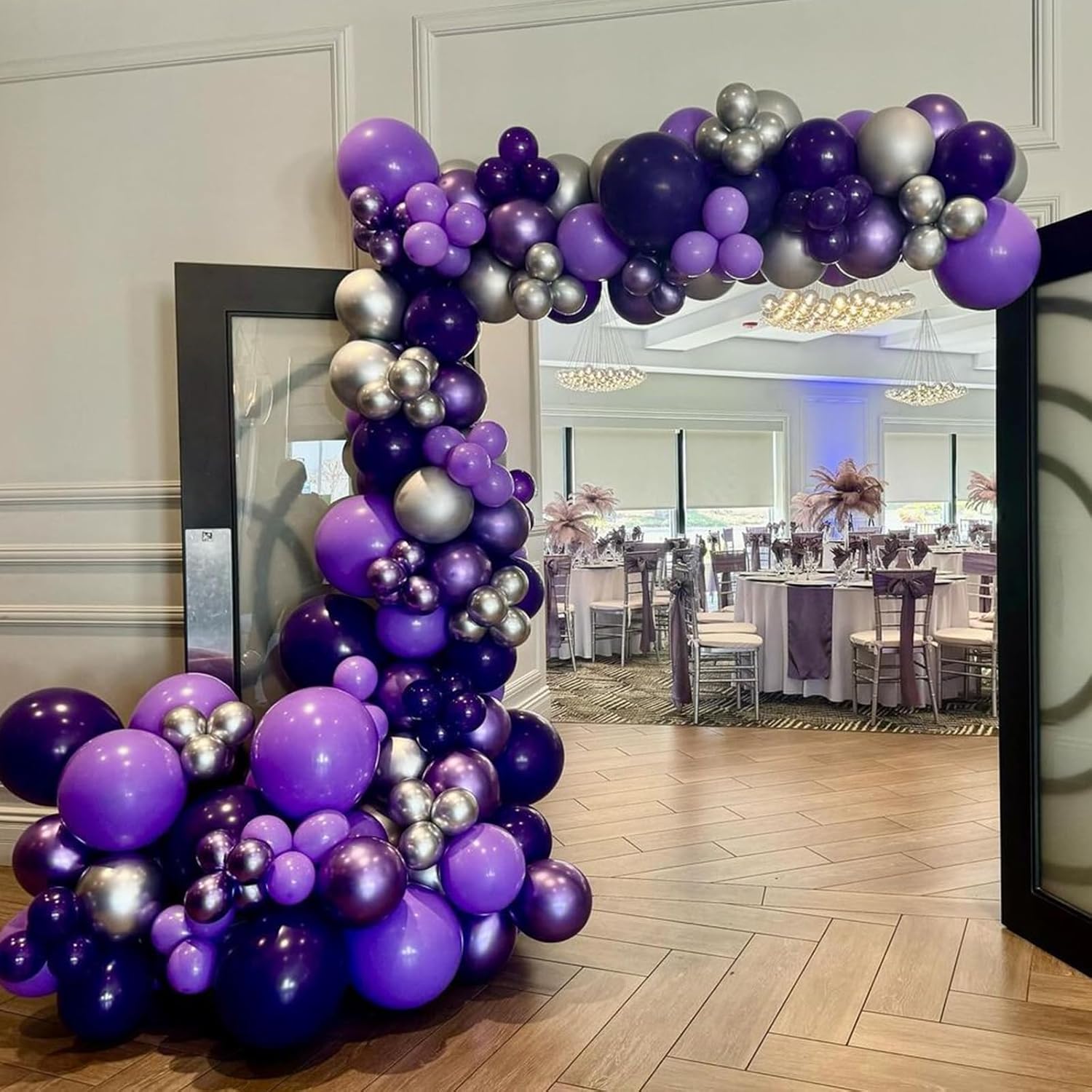Purple and Black Balloons 67pcs 12 Inch Party Decorations