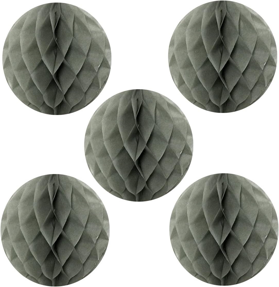 Allydrew Tissue Honeycomb Ball 6 Inch Gray 5 Pack