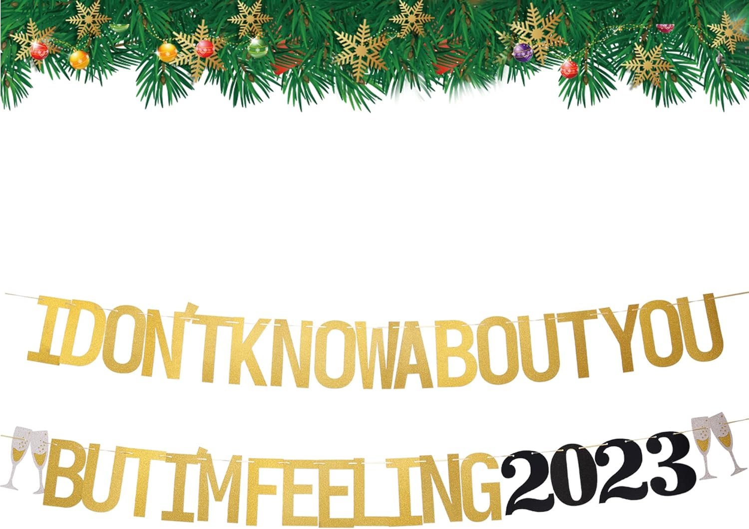 ZHUOWEISM 2023 Happy New Year Banner Garland Decor
