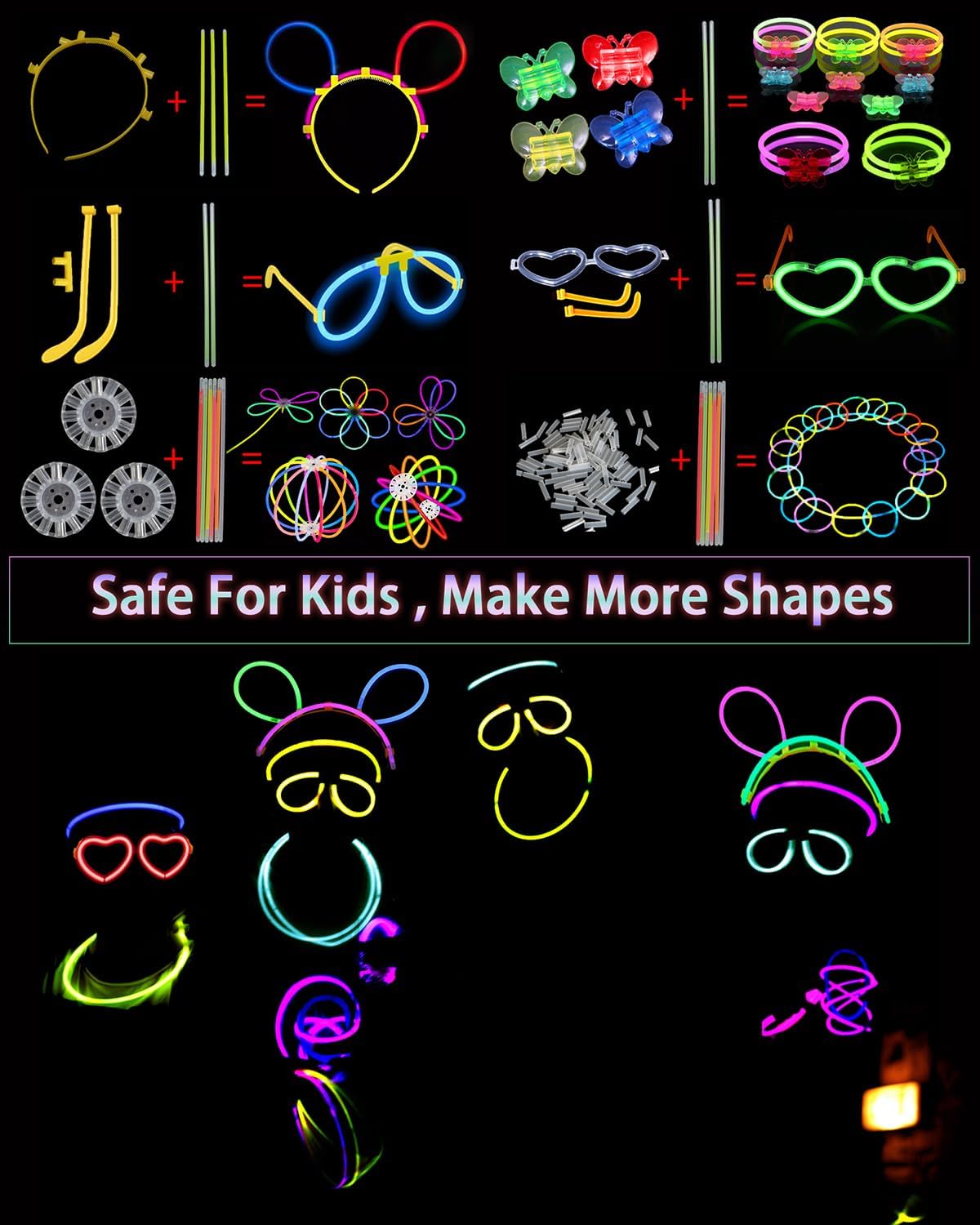 Unistylar 275 PCS Glow in the Dark Party Supplies