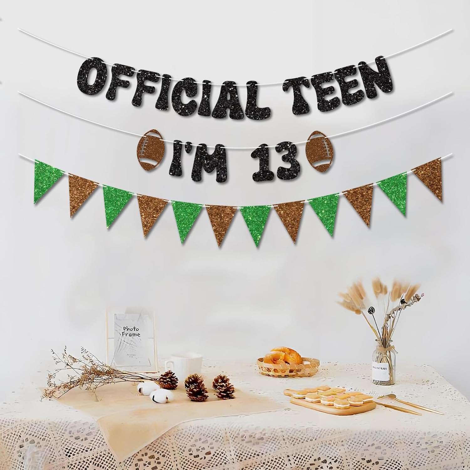 Vofrise Football 13th Birthday Banner for Boys