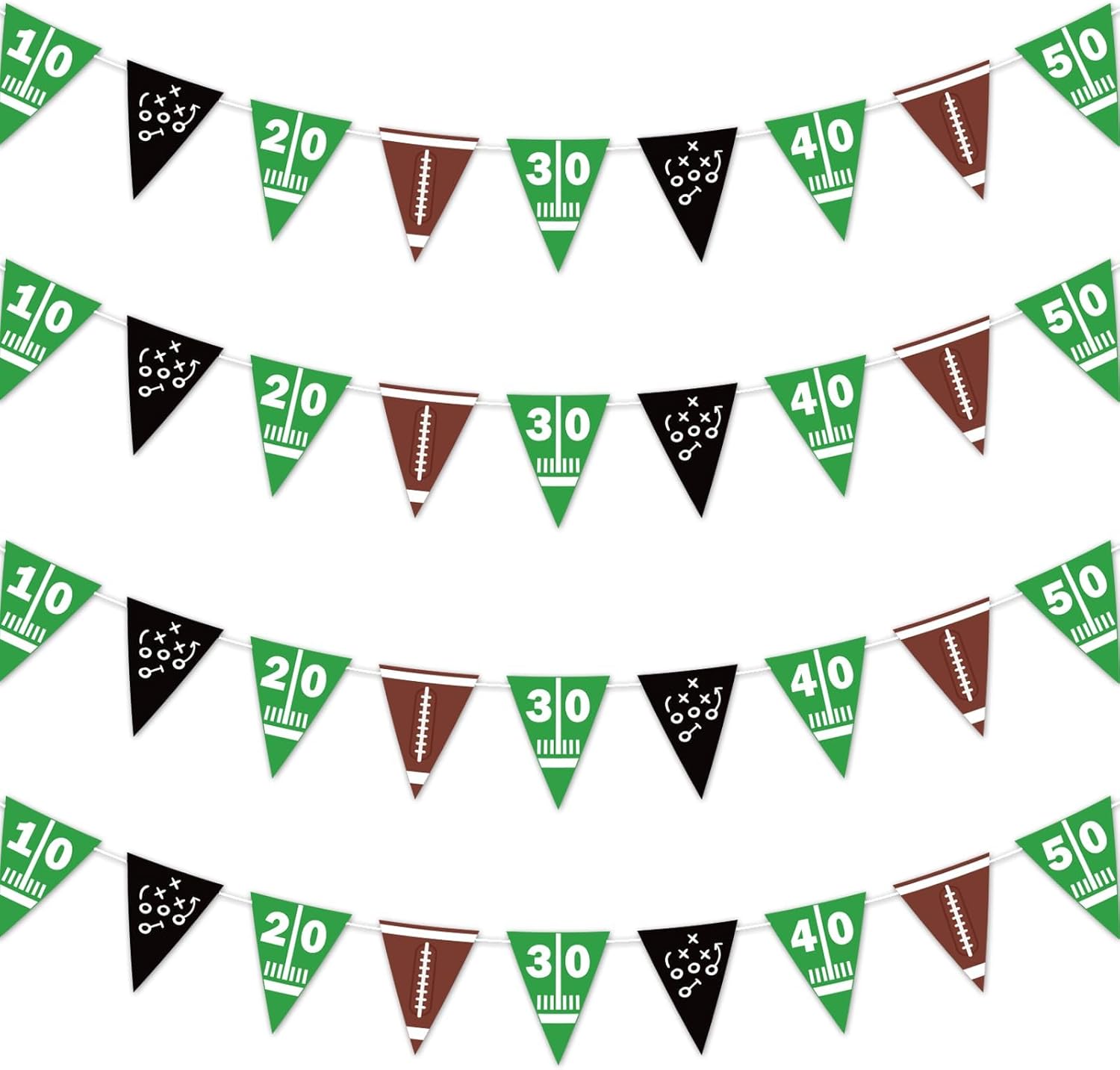 4Pcs Football Triangle Banner Decorations for Parties