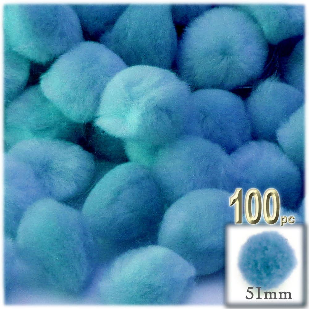 The Crafts Outlet 100-Piece Hot Pink Pom Poms Acrylic 51mm Round