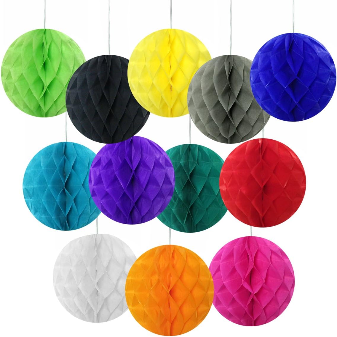 Wrapables 12 Inch Tissue Pom Poms Set of 3 White