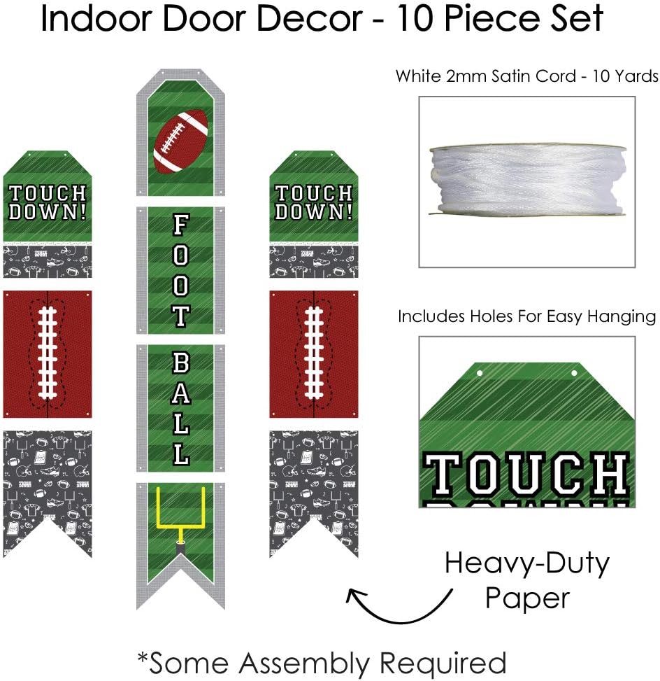 Big Dot of Happiness End Zone Football Door Banner Set