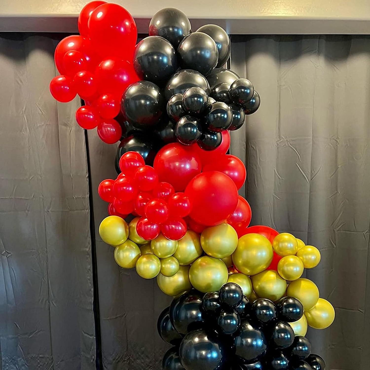 Red Black and Gold Balloons 60 Pack 12 Inches