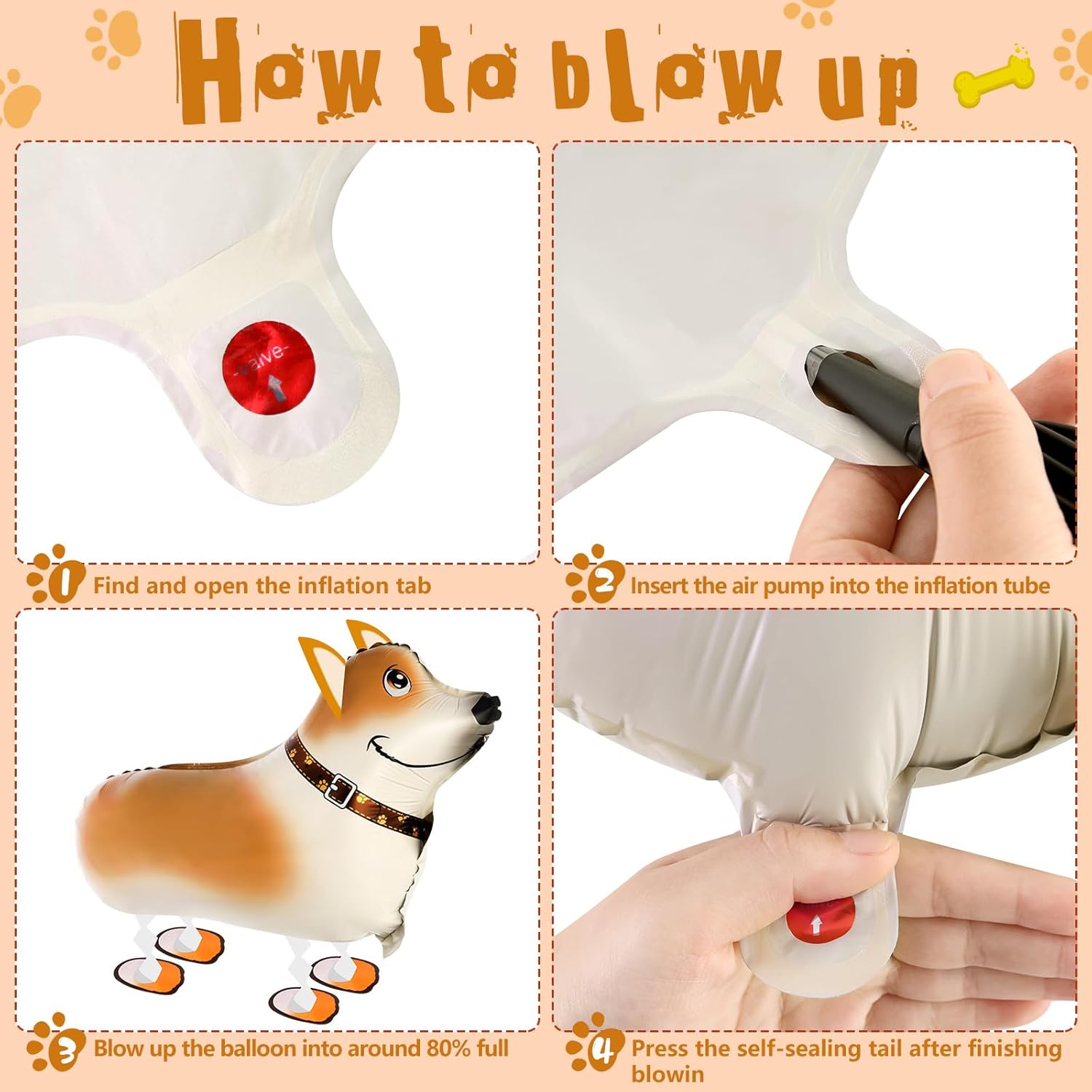 6 Pcs Walking Dog Balloons for Kids and Party