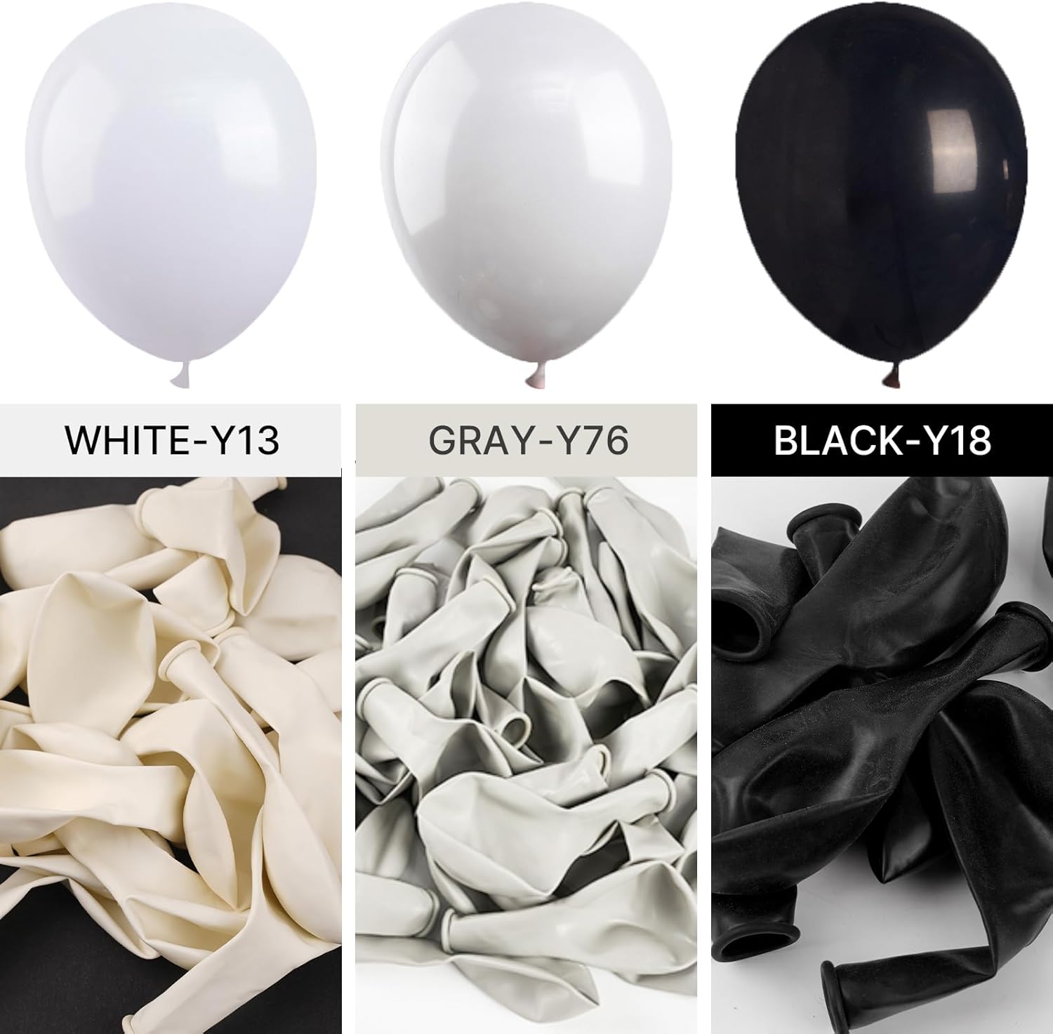 PartyWoo Black Balloons 142 PCS Arch Garland Kit