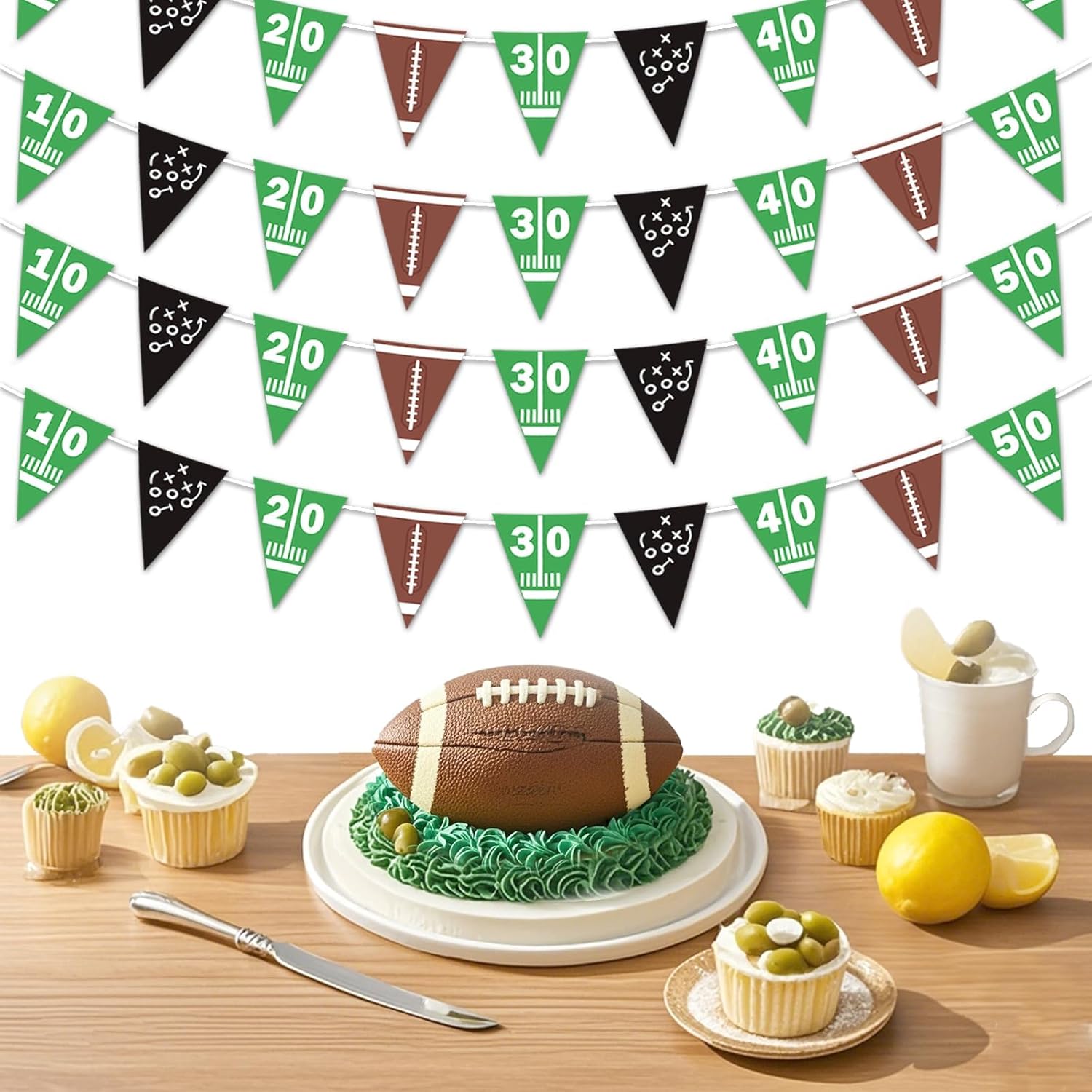 4Pcs Football Triangle Banner Decorations for Parties