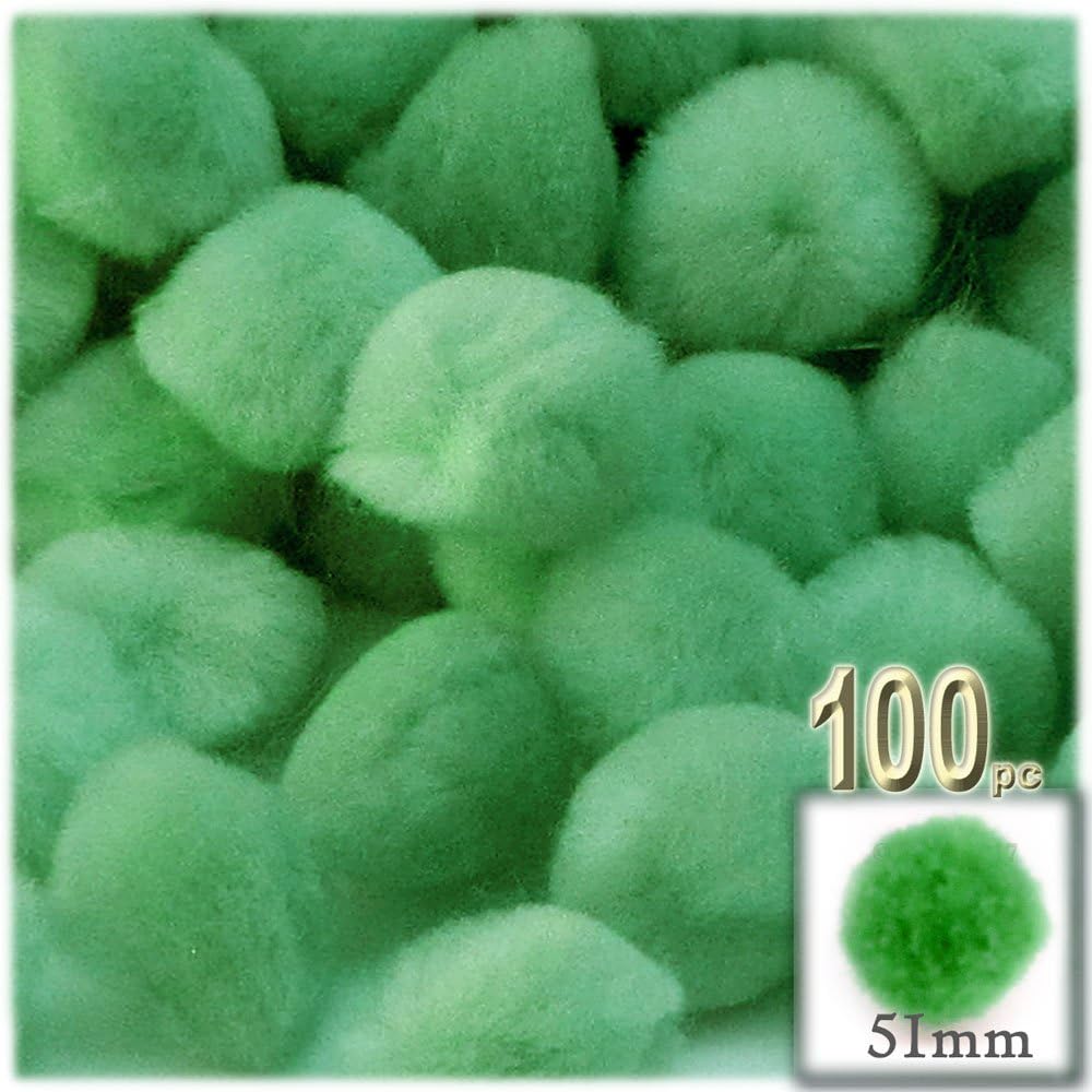 The Crafts Outlet 100-Piece Hot Pink Pom Poms Acrylic 51mm Round