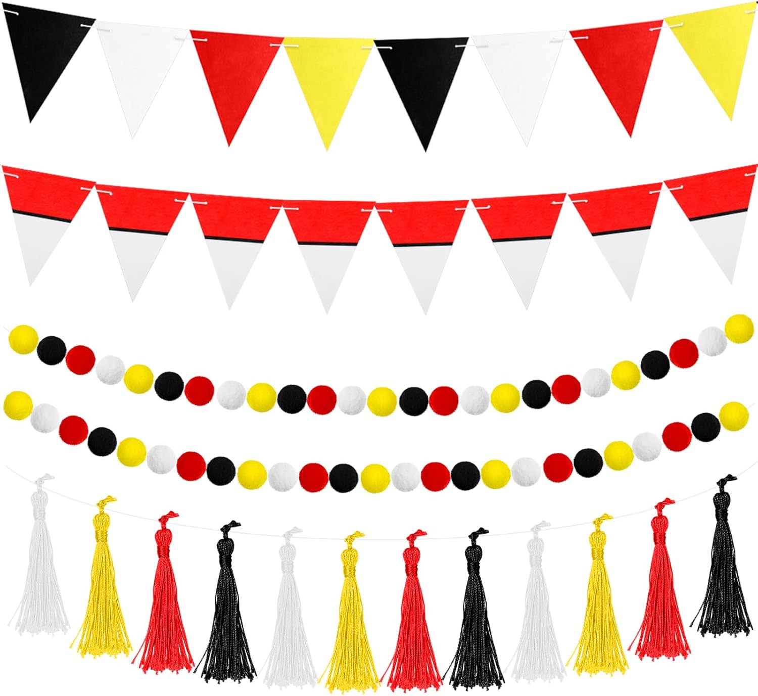 5 Pcs Cartoon Birthday Party Decor Banners Flags