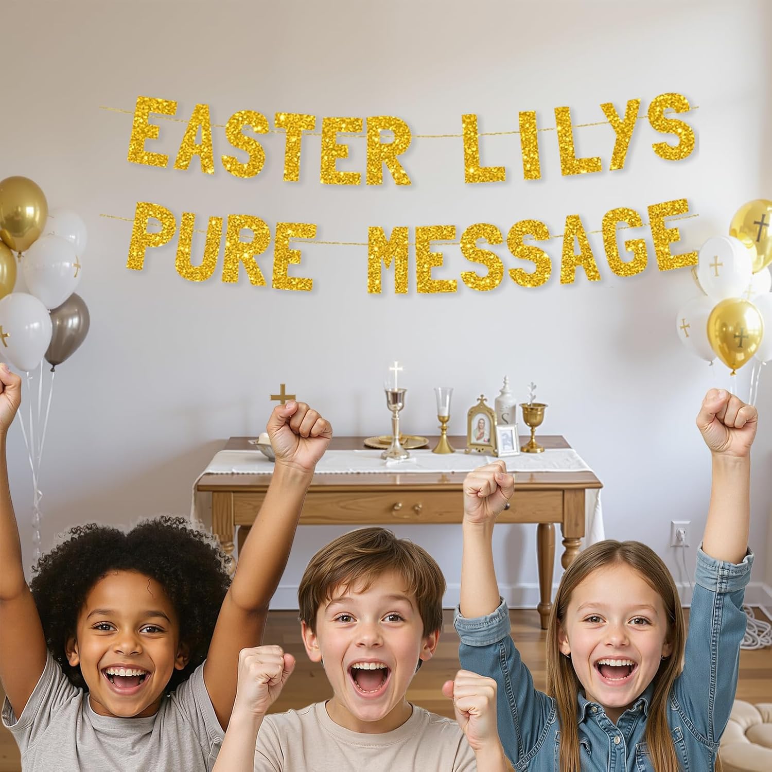 Meowoo Easter Lilys Decoration Banner