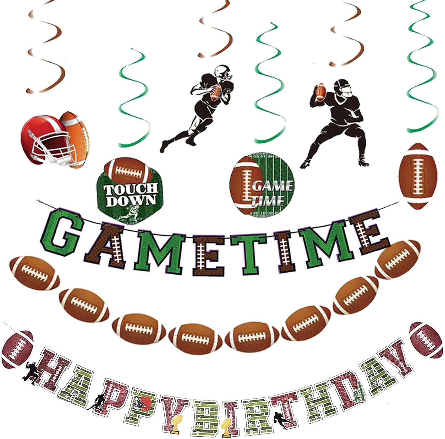 Football Happy Birthday Banner Party Decorations