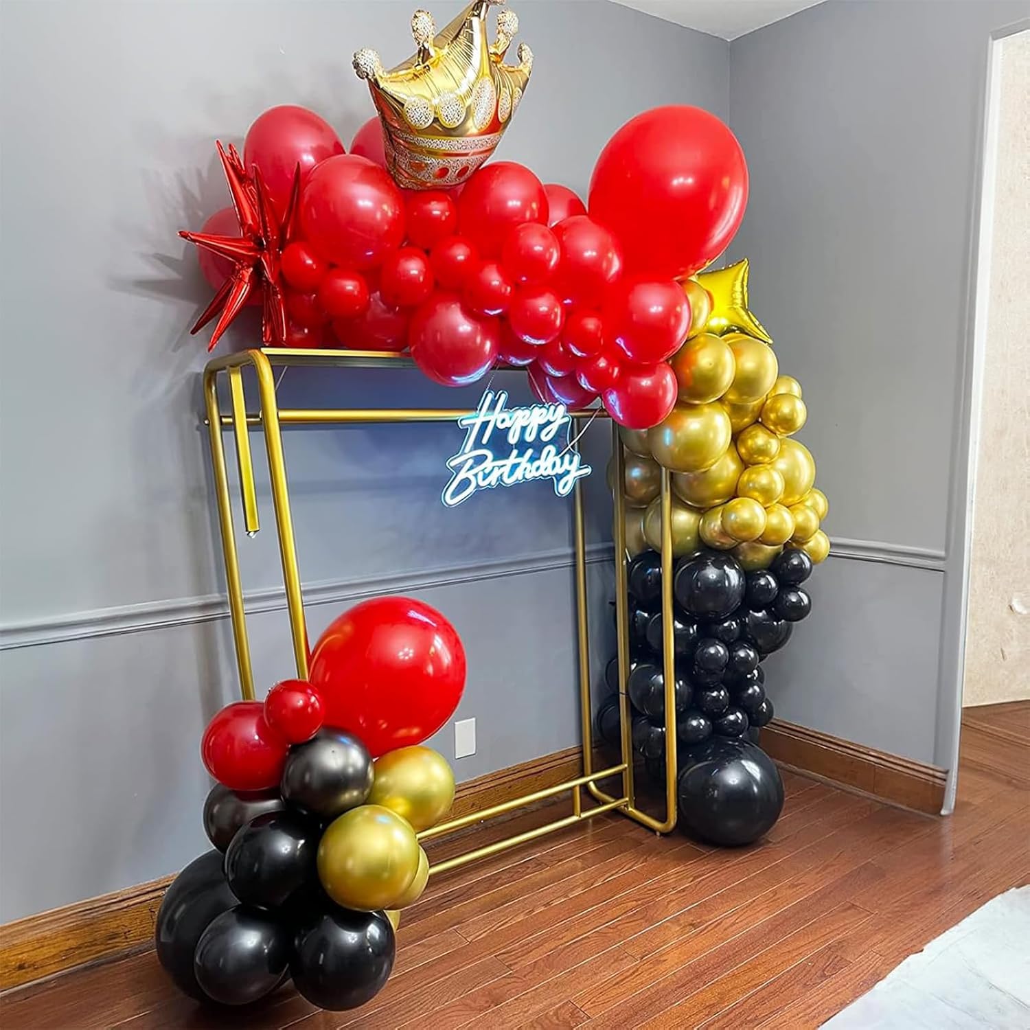 Red Black and Gold Balloons 60 Pack 12 Inches