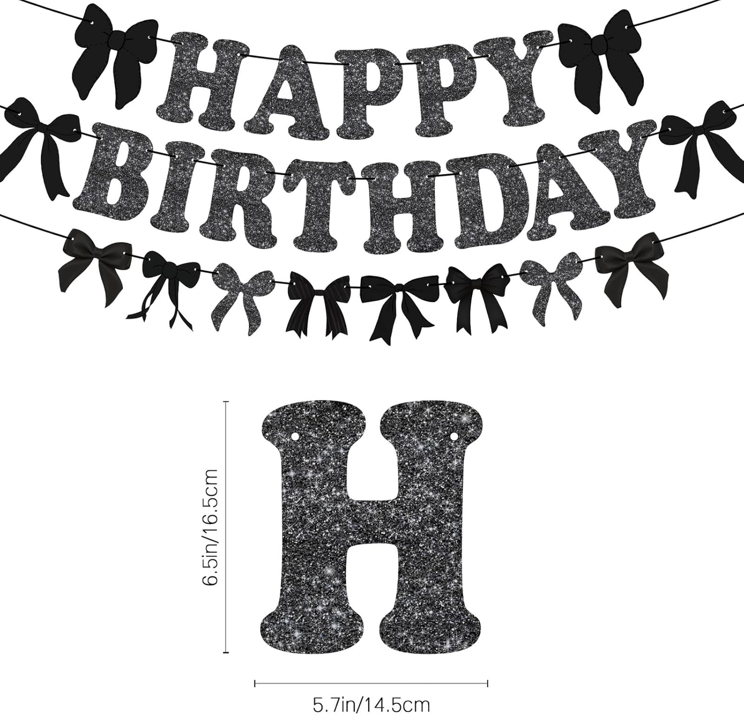 Black Bow Birthday Party Decoration Kit