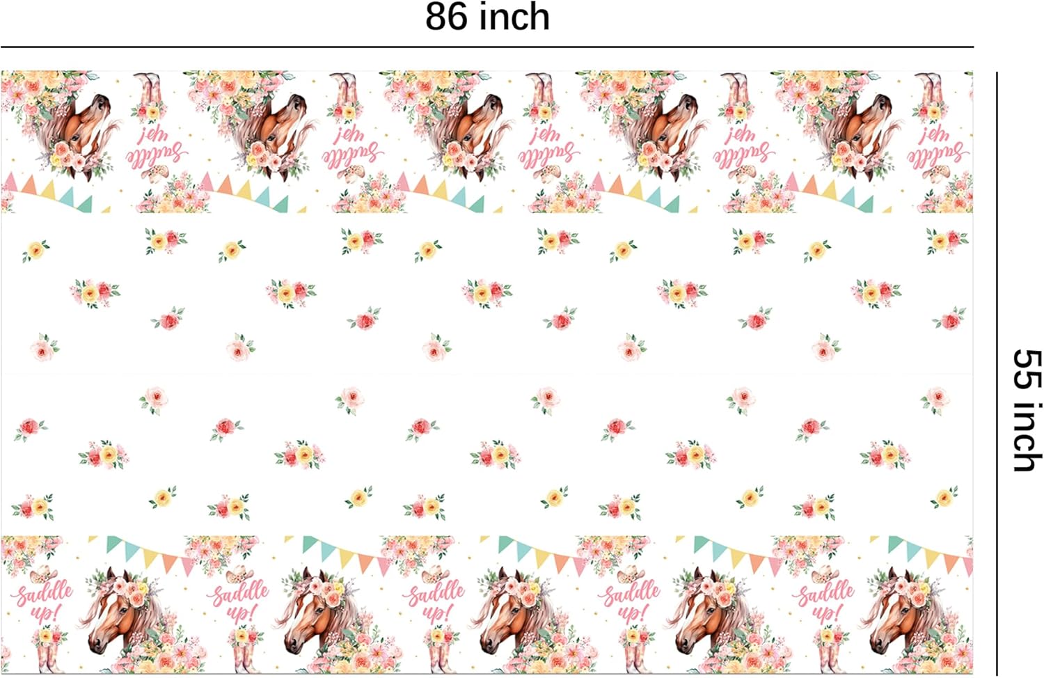 Owelleny Cowgirl Party Decorations Tablecloth 3Pcs Set